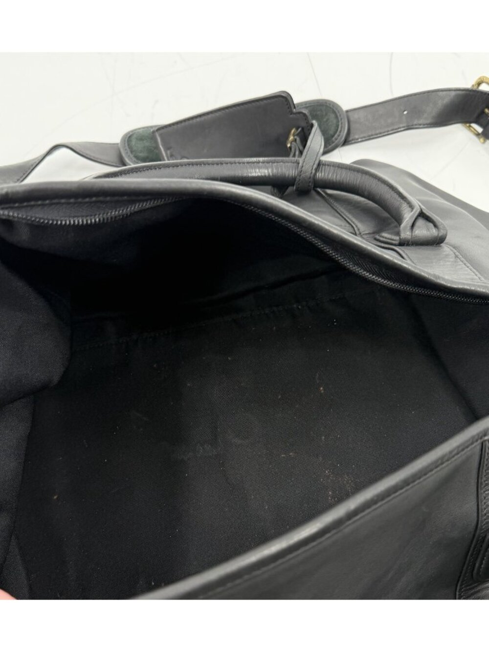 COACH Vintage Black Leather Duffel Weekender 0596 Bag - Picture 11 of 12